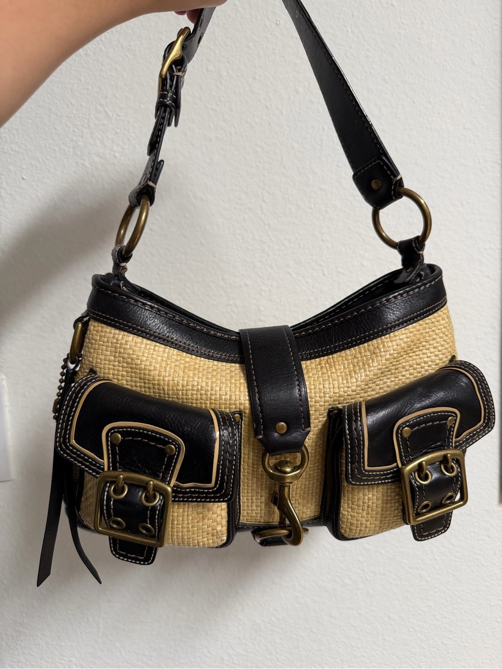 Rare Vintage Coach Legacy Straw Bag